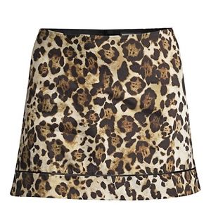 Alexis Rami  M Silk Animal Print Mini Skirt NWOT